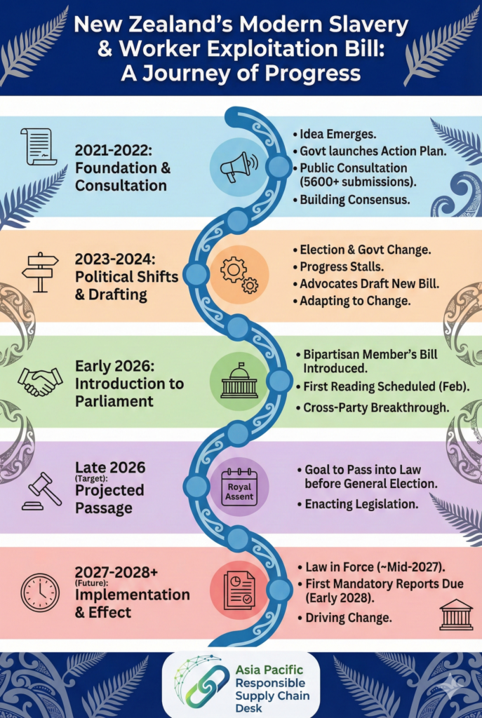 New Zealand Modern Slavery Act Timeline